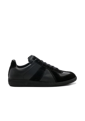Maison Margiela Soft Leather & Velour Replica Sneakers in Black - Black. Size 41 (also in 40).