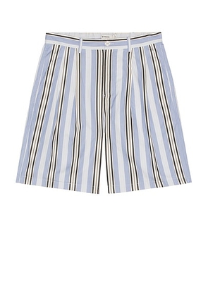 SIMKHAI Hugh Shorts in Blue Multi Stripe - Baby Blue. Size L (also in XL/1X).
