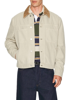 FRAME Canvas Utility Jacket in Beach Sand - Beige. Size XL/1X (also in ).