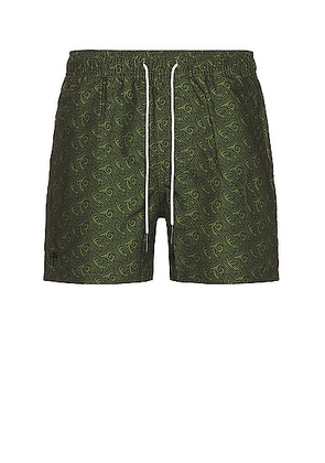 OAS Green Squiggle Swim Shorts in Green Squiggle - Green. Size S (also in L).