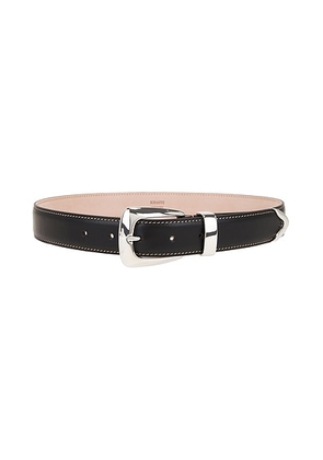 KHAITE Benny 30mm Belt in Dark Brown & Off White - Brown. Size 70 (also in 75).