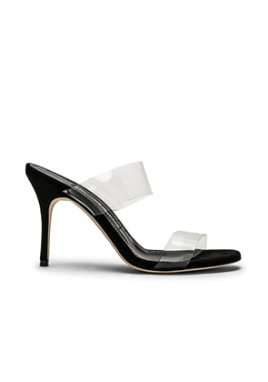 Manolo Blahnik PVC Scolto 90 Sandal in Black - Black. Size 34.5 (also in 34, 35, 35.5, 36, 36.5, 37, 40.5, 41.5).