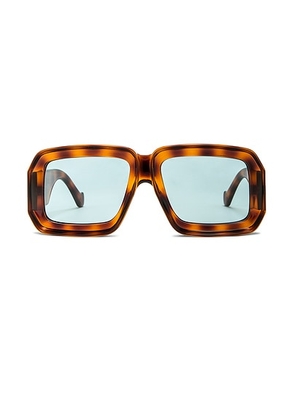 Loewe Paula's Ibiza Square Sunglasses in Blonde Havana & Blue - Brown. Size all.
