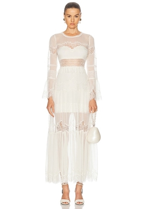 LoveShackFancy Rosney Dress in Ivory - Ivory. Size 0 (also in 10, 4, 8).