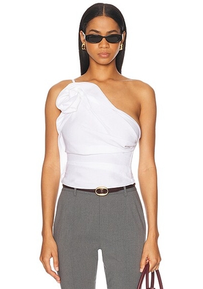 Magda Butrym One Shoulder Blouse in White - White. Size 38 (also in 34, 40).