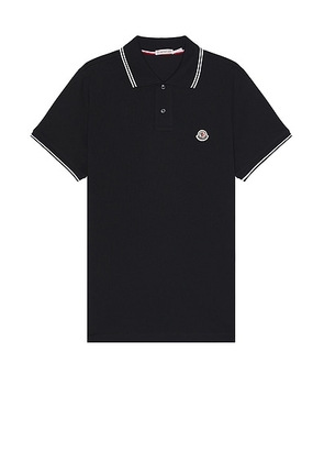 Moncler Short Sleeve Polo in Dark Navy - Black. Size M (also in S).