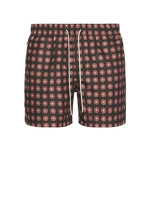 OAS Coffee Lumo Swim Shorts in Multi - Black. Size L (also in ).