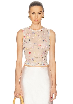 L'Academie by Marianna Ninah Top in Mayfair Floral - Cream. Size XL (also in ).