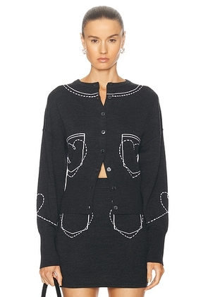 Moschino Jeans Long Sleeve Cardigan in Multi Grey - Charcoal. Size XS (also in ).