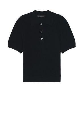 Our Legacy Traditional Polo in Shadow Black Crispy Cotton - Black. Size 52 (also in ).