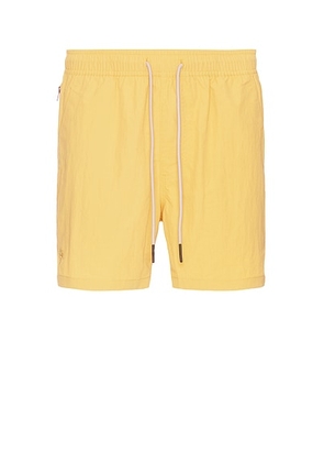 OAS Nylon Swim Shorts in Yellow - Mustard. Size L (also in S).