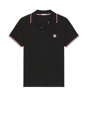 Moncler Short Sleeve Polo in Black - Black. Size M (also in S).