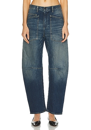 NILI LOTAN Shon Curved Leg in Classic Wash - Denim-Dark. Size 27 (also in 24, 25, 26, 28, 29, 30, 31).
