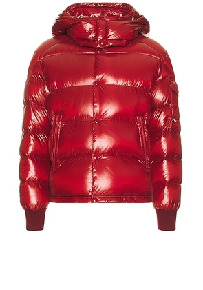Moncler Maljasset Bomber Jacket in Berry - Red. Size 1 (also in 2, 3, 4).