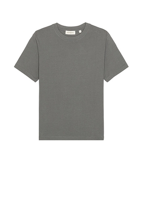 FRAME Logo Tee in Old Blue - Slate. Size L (also in M, S, XL/1X, XXL/2X).