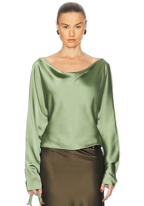 Norma Kamali Dolman Maria Top in Vintage Green - Green. Size S (also in L, XS).