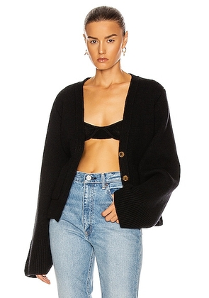 KHAITE Scarlett Cardigan in Black - Black. Size L (also in ).