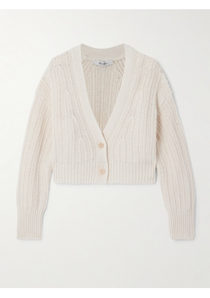 Max Mara - Stelvio Ribbed Linen And Cotton-blend Cardigan - White - x small,small,medium,large,x large,xx large