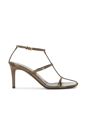 KHAITE Cage 75 Sandal in Dark Olive - Olive. Size 37 (also in 36, 37.5, 39, 40).