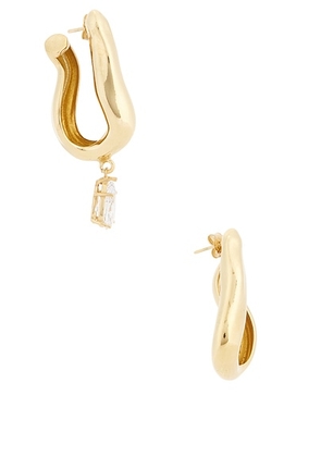 Magda Butrym Drop Crystal Earrings in Gold - Metallic Gold. Size all.