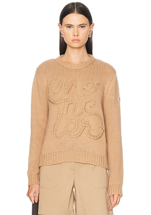 Moncler Long Sleeve Sweater in Beige - Tan. Size L (also in M).