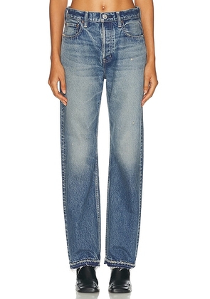 Moussy Vintage Eniswood Wide Straight Jeans in Dark Blue - Denim-Medium. Size 24 (also in 30).
