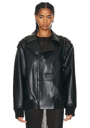 Norma Kamali Oversized Moto Jacket in Black - Black. Size M (also in L, S, XL).