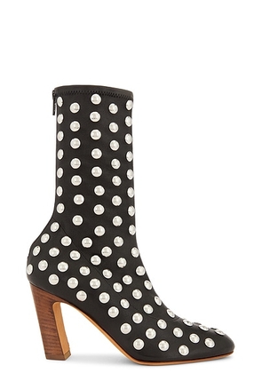 KHAITE Apollo 85 Mid Heel Boot in Black - Black. Size 36.5 (also in ).