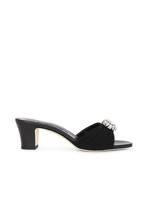 Manolo Blahnik Ansaklo 50 Sandal in Black - Black. Size 36 (also in 36.5, 37.5, 38, 40, 41).