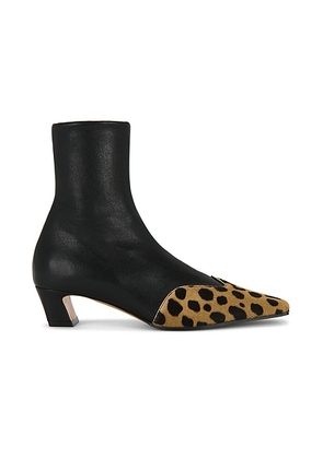 KHAITE Nevada Ankle Stretch Boot in Camel & Black - Black. Size 36 (also in 36.5, 37, 37.5, 38, 38.5, 39, 39.5, 40, 41).