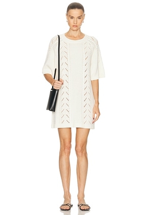 Loulou de Saison Arman Oversized Short Dress in Ivory - Ivory. Size L (also in M, S, XS).