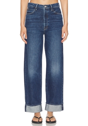 MOTHER The Spitfire Nerdy Cuff Jeans in Did You Bring Me Anything? - Denim-Dark. Size 28 (also in 27).