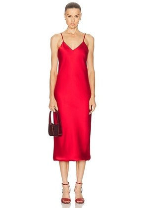 Norma Kamali Bias Slip Midcalf Dress in Tiger Red - Red. Size M (also in L, S, XL, XS).