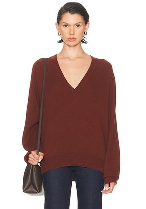 NILI LOTAN Feron Sweater in Dark Rust - Rust. Size M (also in S, XS).