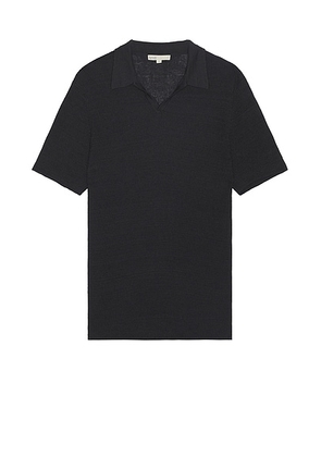 Onia Johnny Collar Ribbed Polo in Gunmetal - Grey. Size M (also in ).