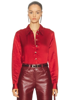 KHAITE Auryn Top in Crimson - Red. Size L (also in S).