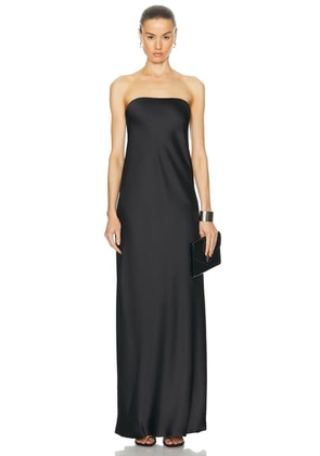 Norma Kamali Bias Strapless Gown in Black - Black. Size L (also in M, S, XL, XS).