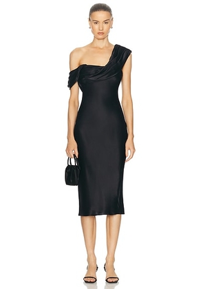 LPA Vania Midi Dress in Black - Black. Size M (also in S, XS).