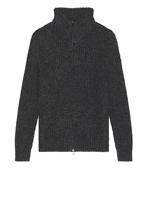 Moncler Zip Cardigan in Dark Grey - Black. Size L (also in M, XL/1X).