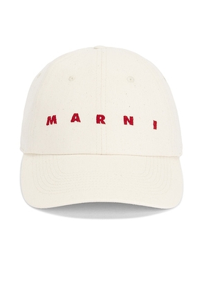 Marni Logo Cap in Bone - Cream. Size L (also in ).