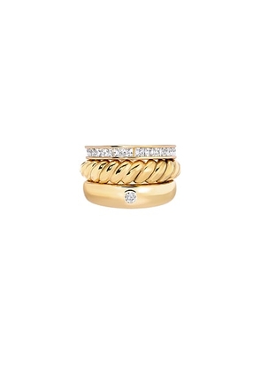 MEGA The Twisted Stack in 14k Gold Plated - Metallic Gold. Size 8 (also in 5).