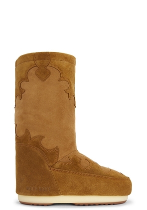 MOON BOOT Icon Suede Embroidery in Cognac - Brown. Size 35/38 (also in ).