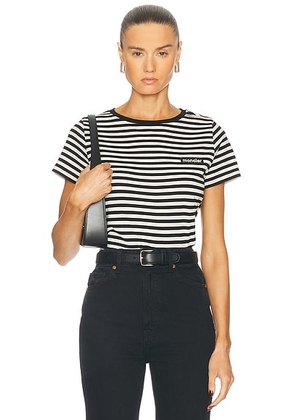 Moncler Short Sleeve T-shirt in Black & White - Black. Size M (also in L, S, XS).