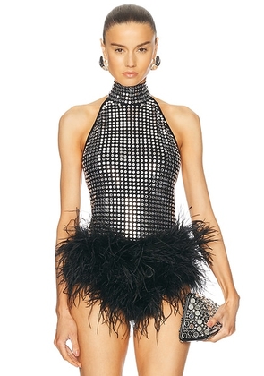 The New Arrivals by Ilkyaz Ozel Angela Bodysuit in Istanbul - Metallic Silver. Size 40 (also in 38).