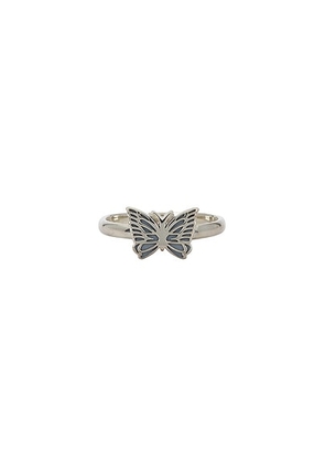 Needles 925 Silver Ring In Papillon in Papillon - Metallic Silver. Size 21 (also in ).