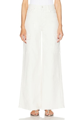 MOTHER The Undercover Cargo Sneak Jeans in Cream Puffs - White. Size 27 (also in 26, 31).