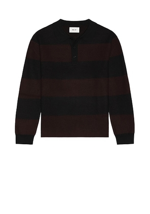 NN07 Rugby Polo in Black - Black. Size M (also in L, S, XL/1X, XXL/2X).