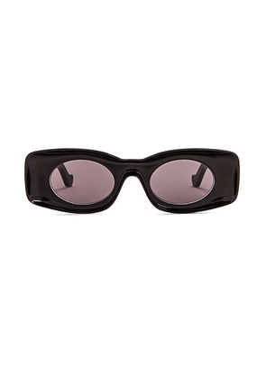 Loewe Paula's Ibiza Rectangular Acetate Sunglasses in Shiny Black & Smoke - Black. Size all.