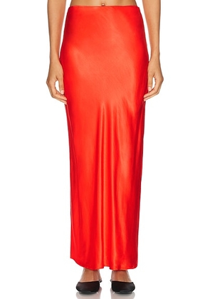 L'Academie by Marianna Noemie Midi Skirt in Red Orange - Red. Size M (also in S, XS).