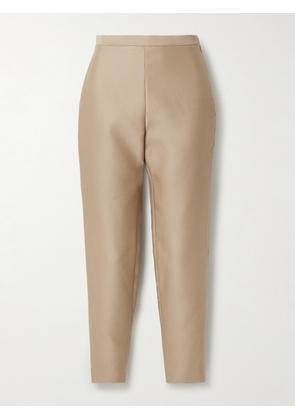 Salon 1884 - Laconi Cotton And Silk-blend Tapered Pants - Neutrals - FR 34,FR 36,FR 38,FR 40,FR 42